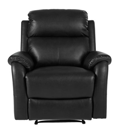 HOME Tyler Leather Effect Manual Recliner Chair - Black.